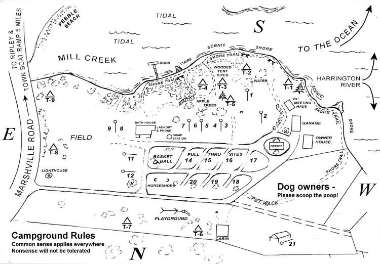 Sunset Point Campground, Harrington, ME GPS, Campsites, Rates, Photos